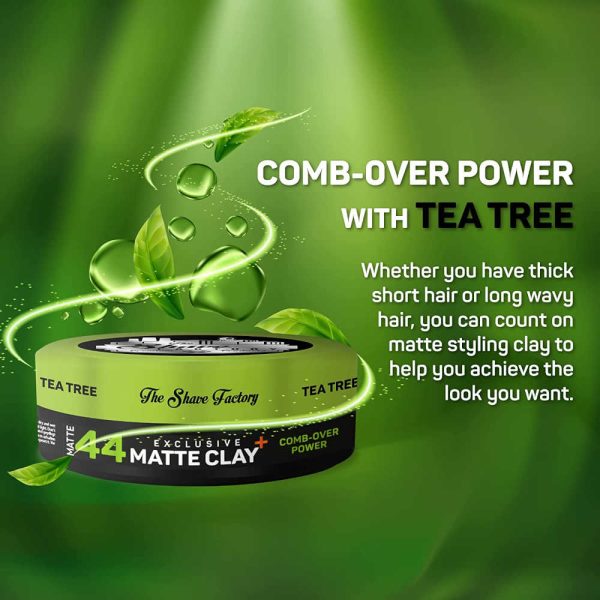 The Shave Factory Hair Styling Series - 44 Comb-Over Power Exclusive Matte Clay With Tea Tree - 150 mL
