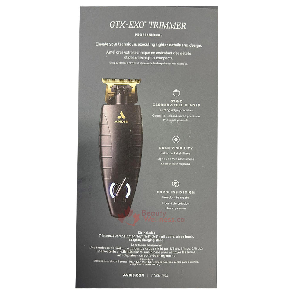 Andis GTX-EXO Trimmer - Cordless Li Hair & Beard Trimmer - 74150 with GTX-Z Blade
