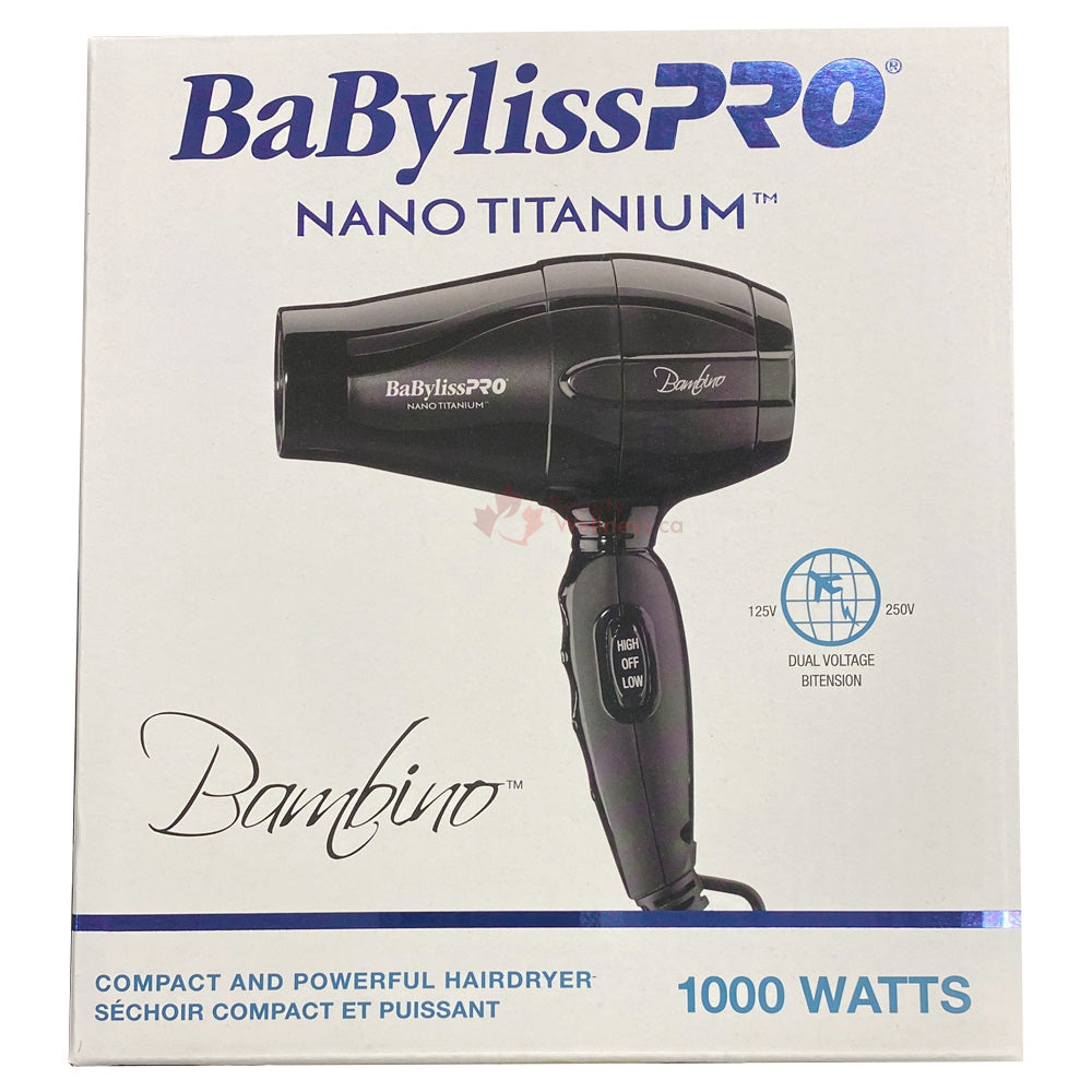BaBylissPRO Bambino Nano-Titanium Micro Travel Hair Dryer - Dual Voltage - BABNT5510NC