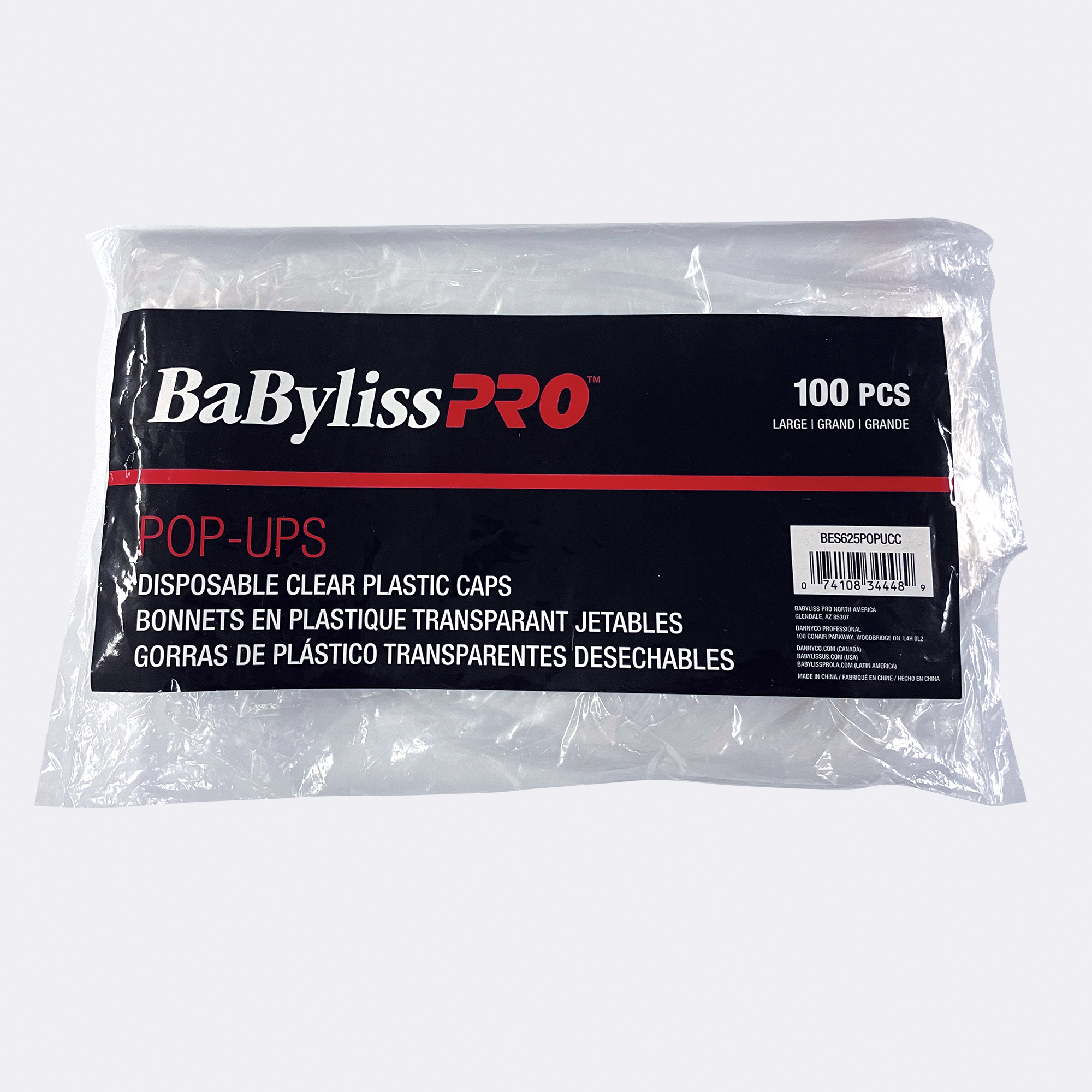 BabylissPro “POP-UPS” CLEAR PLASTIC PROCESSING CAP - 100 pcs