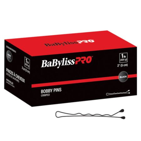 BaBylissPRO 1 lb. box Bobby Pins - Black - 2" - Crimped - BESBOBREGBKUC