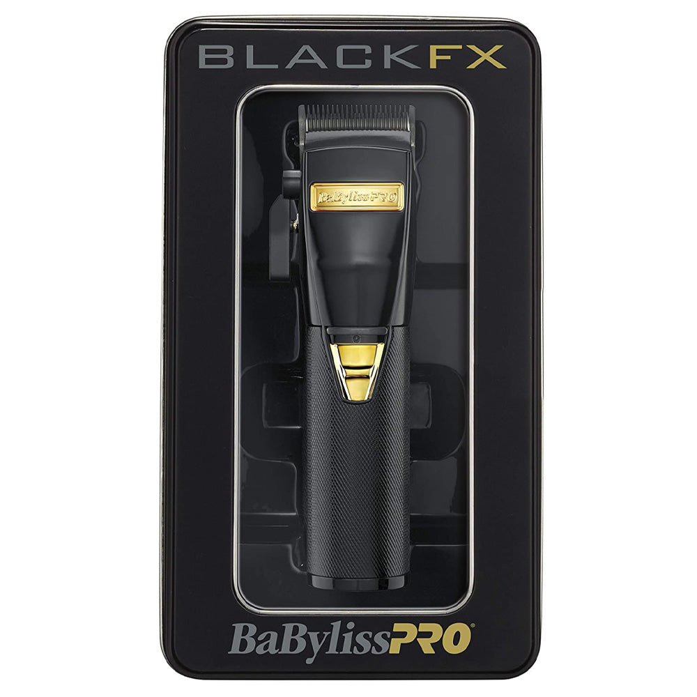 BaBylissPRO BlackFX Metal Lithium Hair Clippers - For Cutting All Hair Types - Cord/Cordless High-Torque Brushless Motor - FX870BN