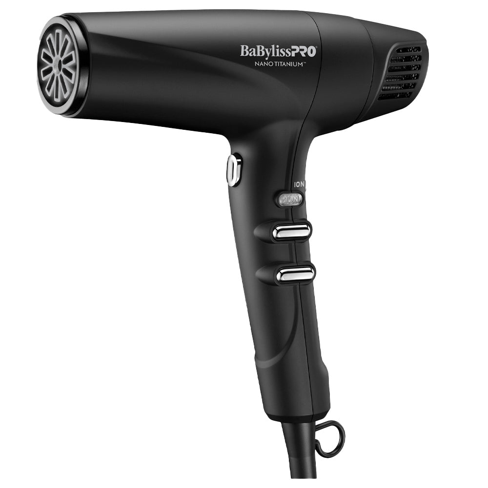 BaBylissPRO Nano Titanium Dual Ionic High-speed Hairdryer Matte Black BNT9100BKC