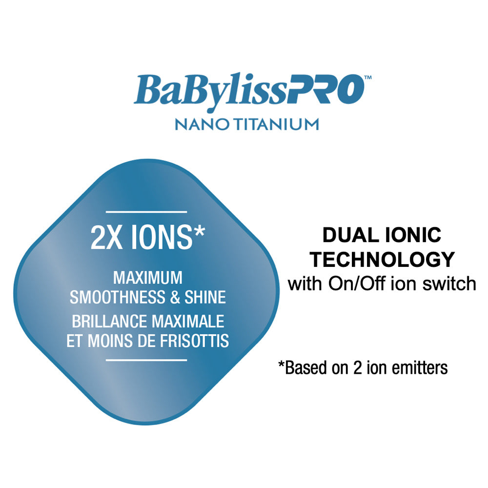 BaBylissPRO Nano Titanium High Speed Hair Dryer with New Dual Ionic Technology - BNT9100C