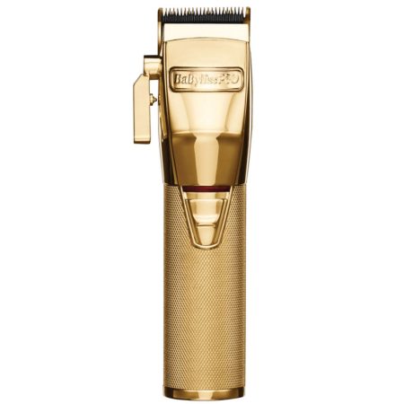 BaBylissPRO GoldFX Metal Lithium Hair Clippers - For Cutting All Hair Types - Cord/Cordless High-Torque Brushless Motor - FX870NG Classic