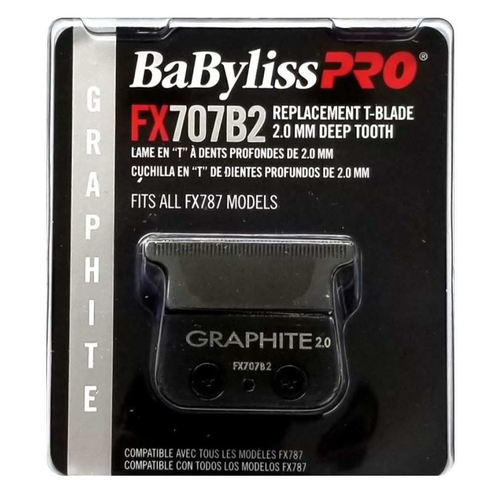 BaBylissPRO FX707B2 - Black Skeleton Trimmer Graphite Coated Deep Tooth Replacement Blade - 2.0 mm - Fits All FX787 Models