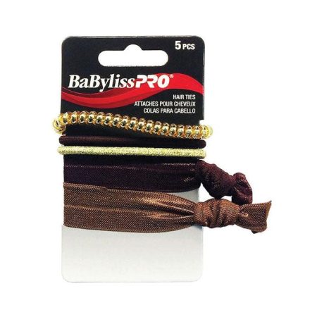 BaBylissPRO Hair Ties Brown 5pc