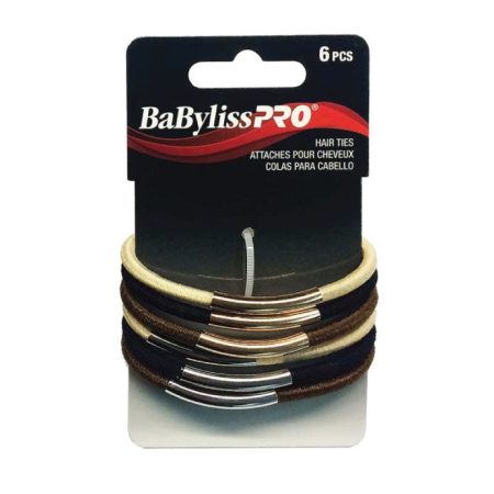BaBylissPRO Hair Ties Metal Bar 6pc
