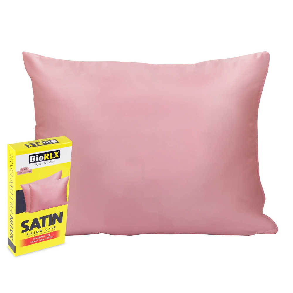 BioRLX Satin Pillow Case Pink - 100% Polyester Satin