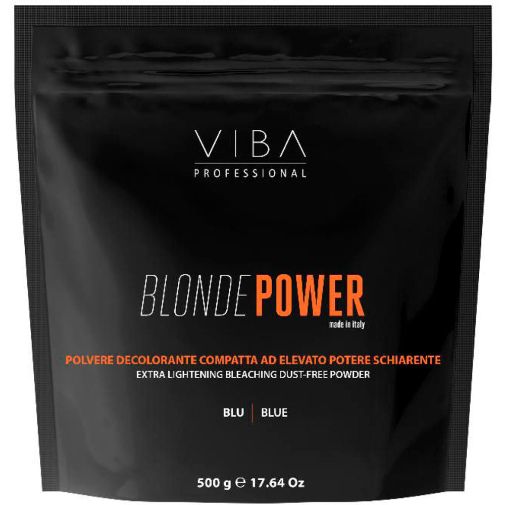 Viba Blue Powder Bleach - Blonde Power - Dust-Free - Made in Italy - Extra Lightening - 500 g | 17.64 oz. - For Professional Use