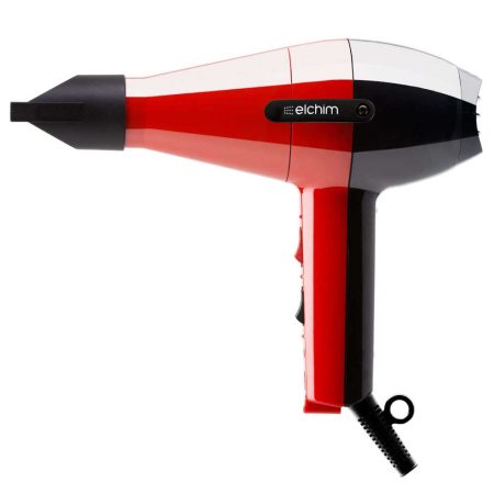 Elchim 2001 Classic High Pressure Hairdryer - Fast Drying - Red & Black