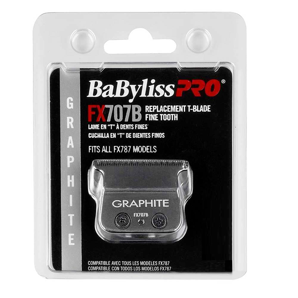 BaBylissPRO FX707B - Black Skeleton Trimmer Replacement T-Blade - Fine Tooth Graphite Coating - Fits All FX787 Trimmers