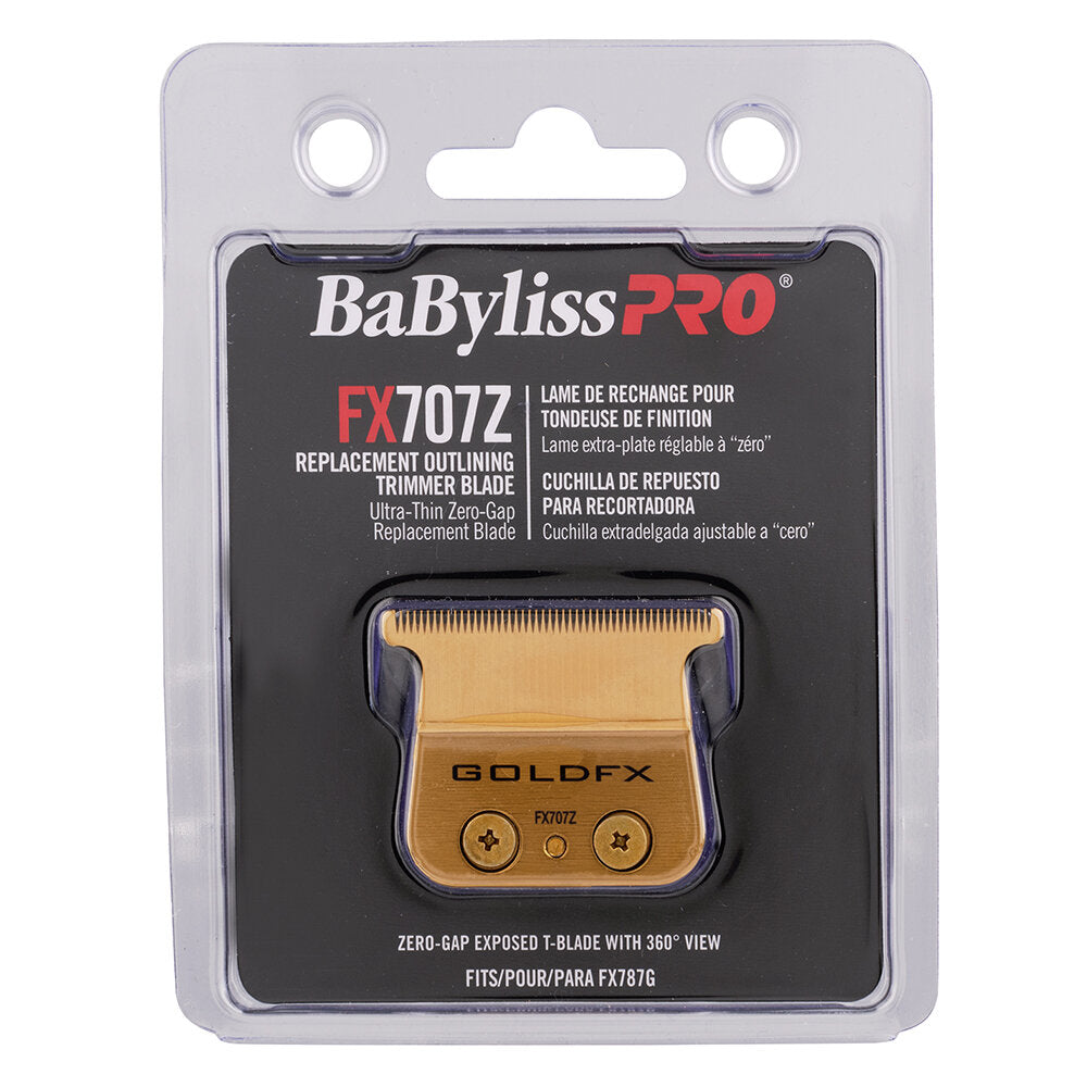 BaBylissPRO FX707Z - Gold Skeleton Trimmer Replacement T-Blade - Standard Tooth - Ultra Thin DLC/Titanium Coating - Fits All FX787 Models