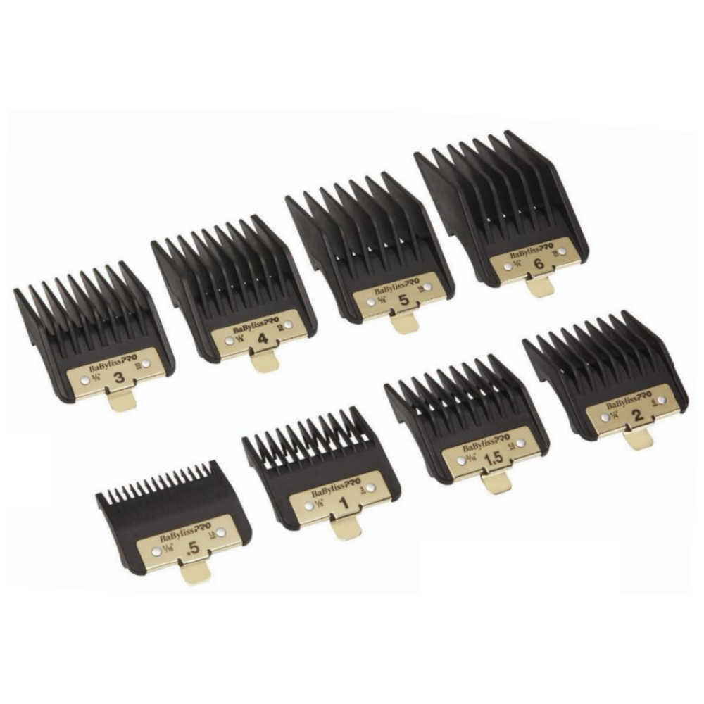 BaBylissPRO BARBERology Premium Clipper Guards - 8 pcs - FXPCG - Fits all FX870, FX825 & most 2-hole clipper blades