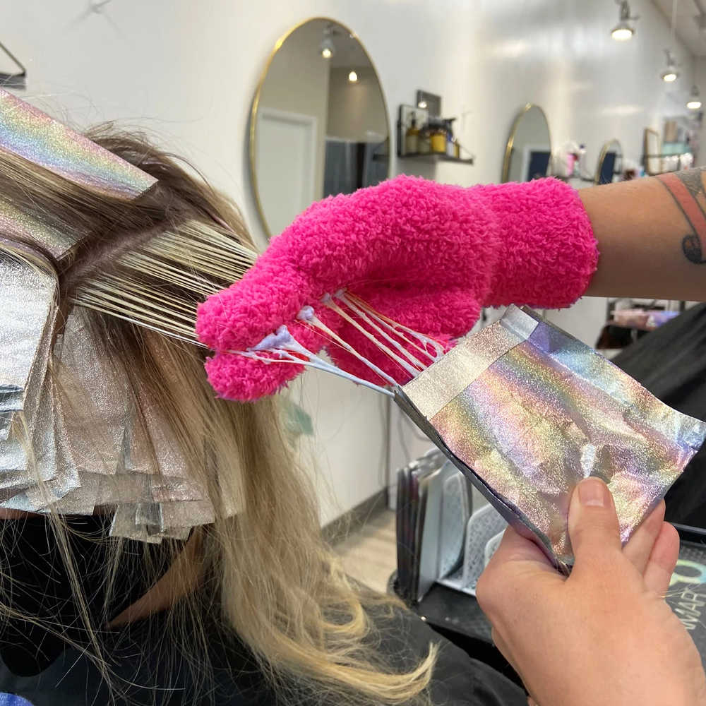 Framar Bleach Blender Gloves - Pack of 2 Microfibre Gloves (Black and Pink) - GLV-BB-2PK