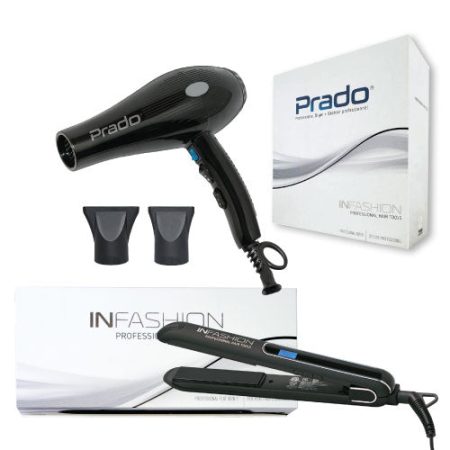 Combo - Infashion Prado Professional Hair Dryer AET3002 1875w and Flat Iron AET2003