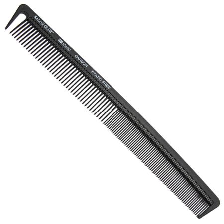 Salon Club Cutting Comb - Static Free - Ionic - Carbon - Double-Tooth Plus Sectioning Teeth - Barber & Stylist Favourite - 602A - Model : #SCCC-01