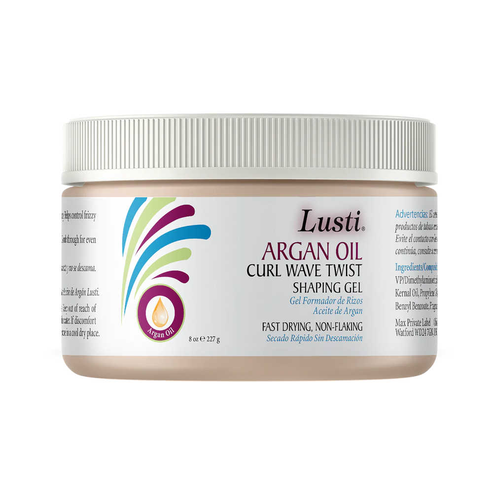 Lusti Argan Oil Curl Wave Twist Shaping Gel 227 g - Fast-Drying & Non-Flaking
