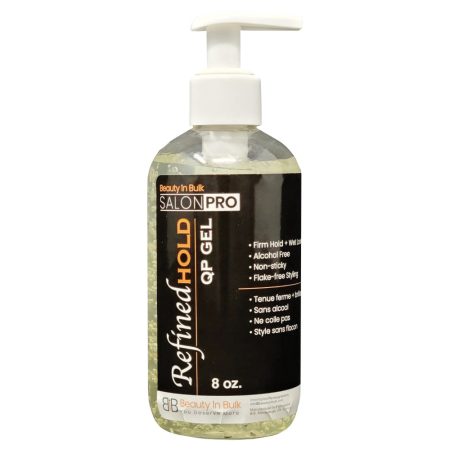 Salon Pro Refined Hold QP Gel - 8 oz. 250 mL - Alcohol-free Premium Hair Styling Gel
