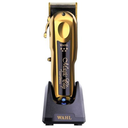 Wahl Clippers - 5 Star Magic Clip Gold - Professional Cordless/Corded Hair Clippers - 56445 - Includes Charging Stand & Premium Cutting Guides