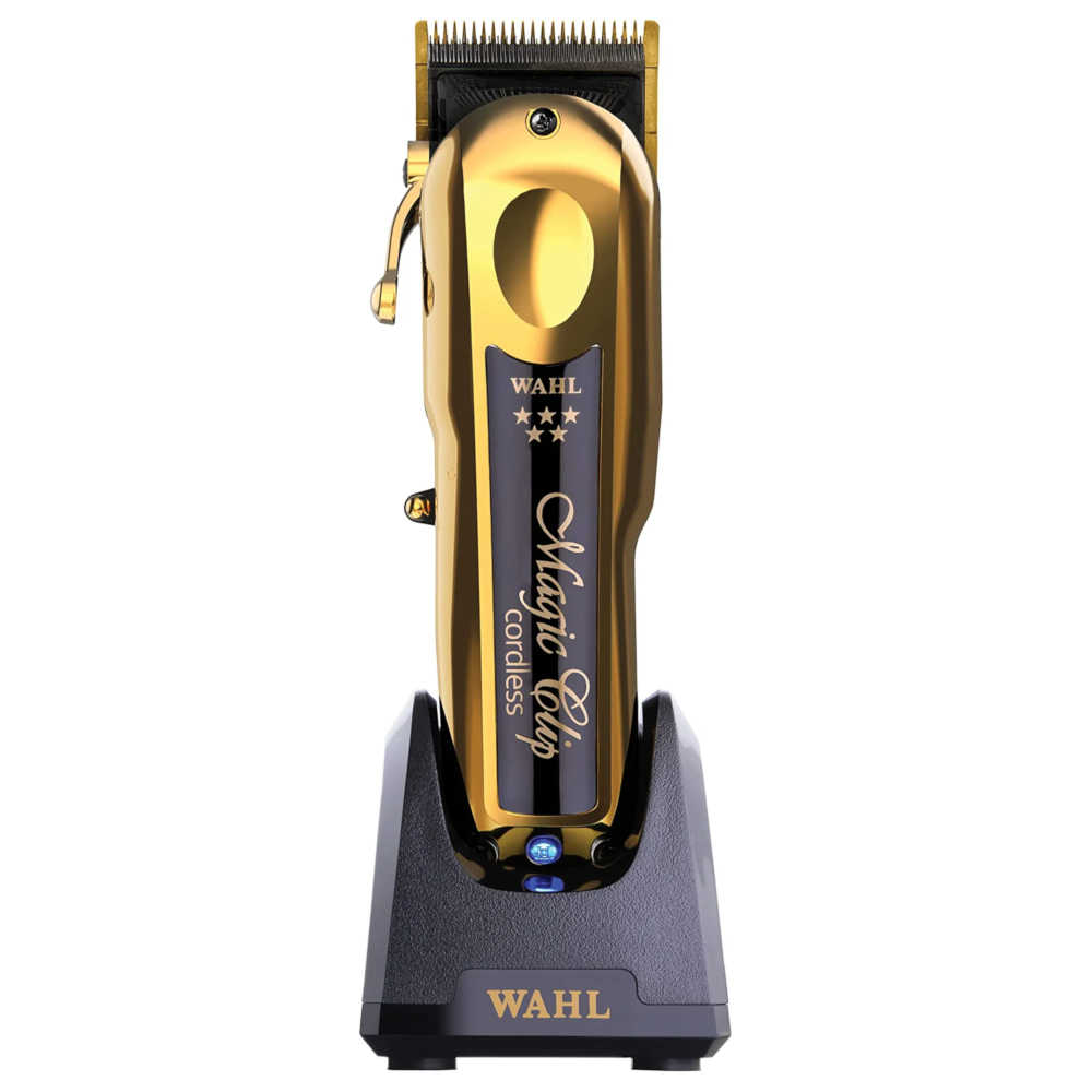 Wahl Clippers - 5 Star Magic Clip Gold - Professional Cordless/Corded Hair Clippers - 56445 - Includes Charging Stand & Premium Cutting Guides
