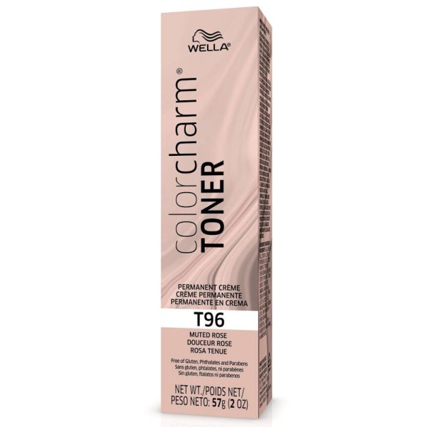 Wella T96 Muted Rose - Brass Neutralizing Permanent Crème Toners for Pastel Enhanced Blondes - 2 oz. - 57 g
