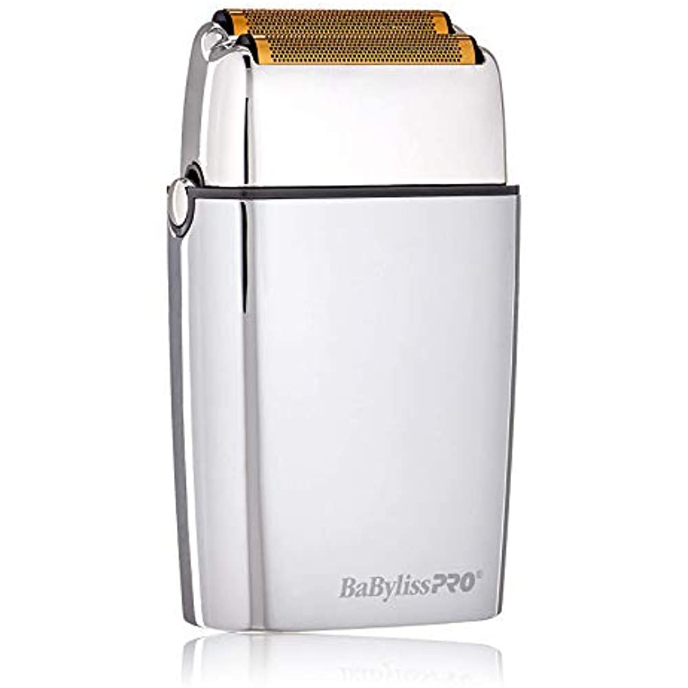 BaBylissPRO SilverFX Metal Double Foil Shaver - For Extra-Close Shave On Face, Neck, and Hairline - FXFS2