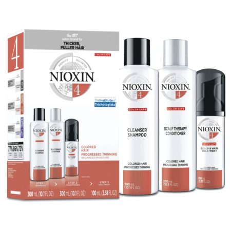 Nioxin System Kit #4 - Noticeably thinning hair, very thin hair and chemically treated hair.