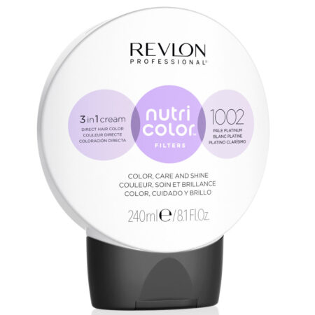 Revlon Professional Nutri Color Filters - 1002 Pale Platinum - 3 in 1 Cream Direct Hair Color, Care and Shine - 240 mL