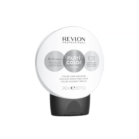 Revlon Professional Nutri Color Filters - 1011 Intense Silver - 3 in 1 Cream Direct Hair Color, Care and Shine - 240 mL