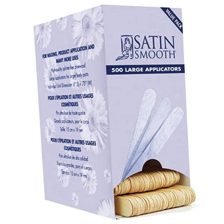 Satin Smooth Wood Applicators Large 500 pc - For Wax Application