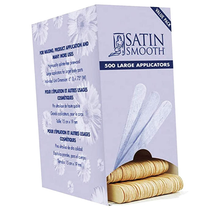 Satin Smooth Wood Applicators Large 500 pc - For Wax Application