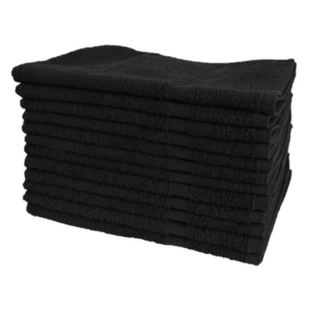 1 (one) Dozen Towels Bleach Proof Black