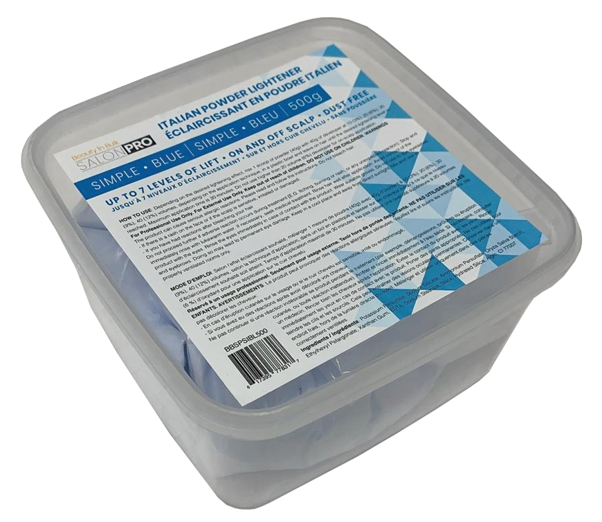 Salon Pro simple Italian Blue Powder Bleach 500g