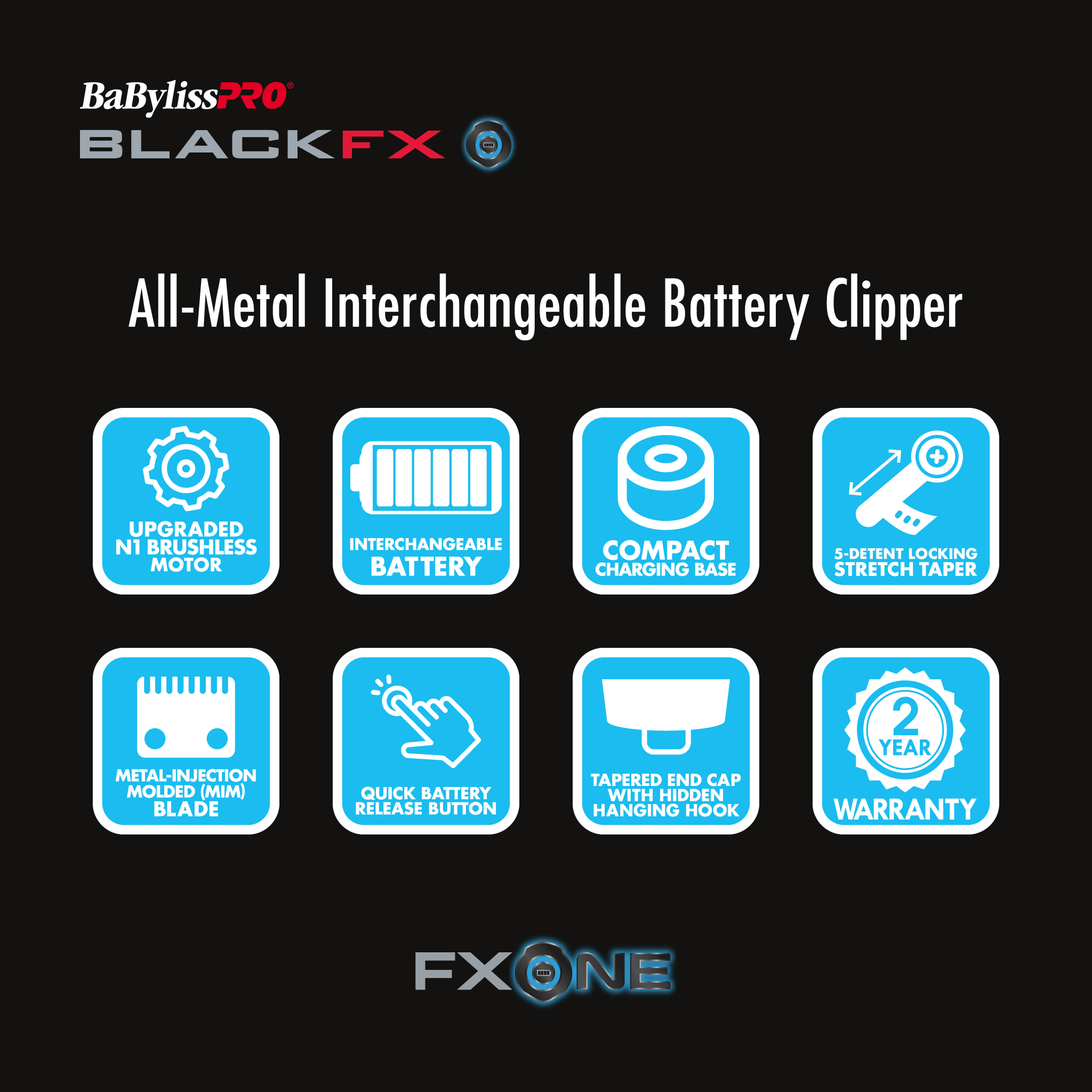 BABYLISSPRO FXONE BLACKFX CLIPPER - FX899MB