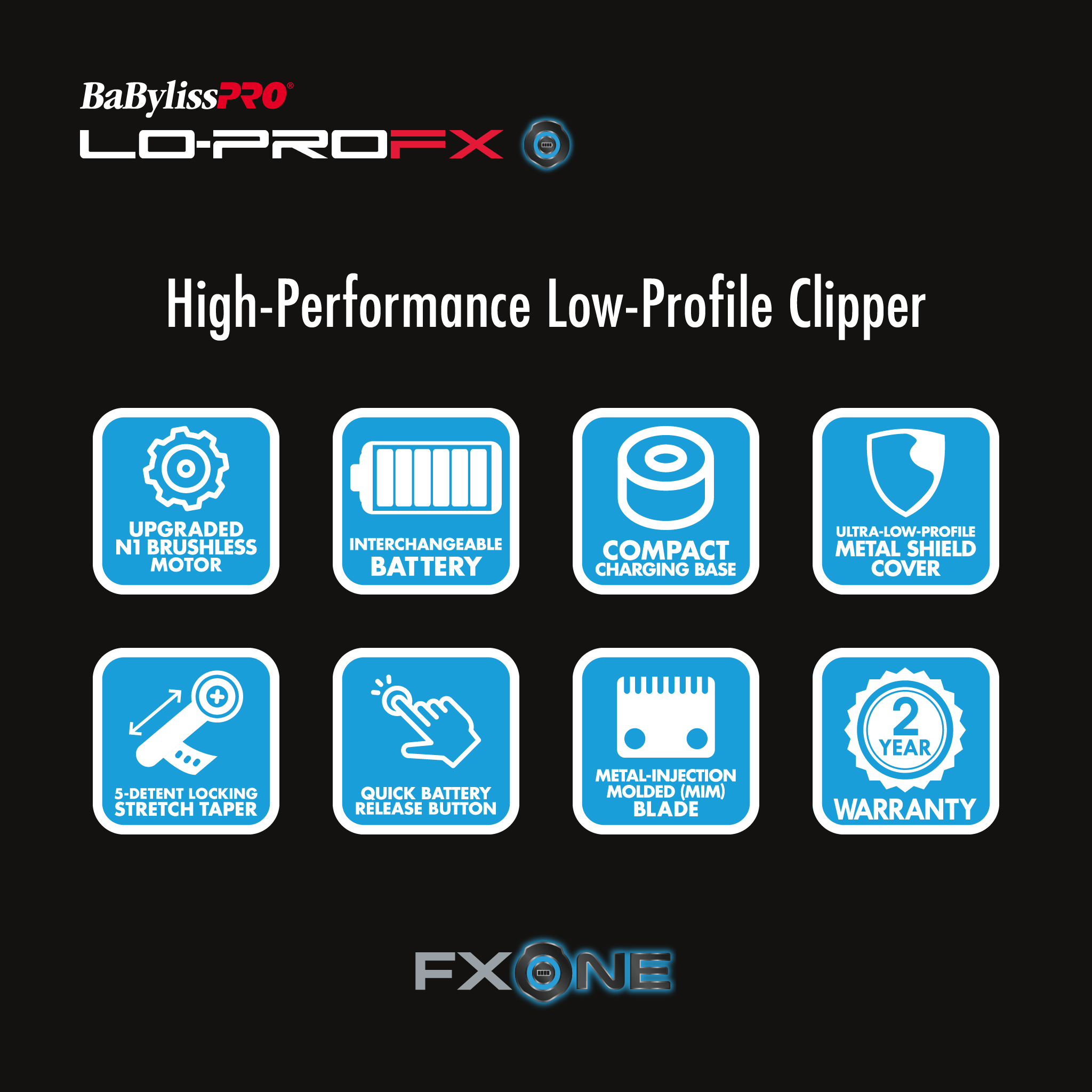 BABYLISSPRO FXONE LO-PROFX HIGH PERFORMANCE LOW-PROFILE CLIPPER
