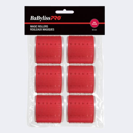 BabylissPro SELF-GRIPPING “MAGIC” ROLLERS (RED, 65 MM)
