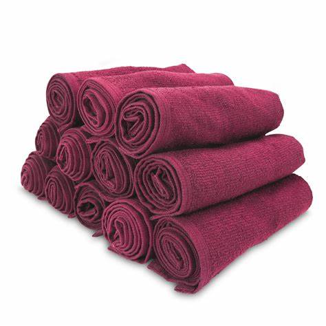 1 (one) Dozen Towels Bleach Proof Burgundy