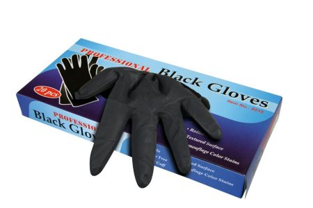 Reusable Latex Gloves LARGE Black 20pc