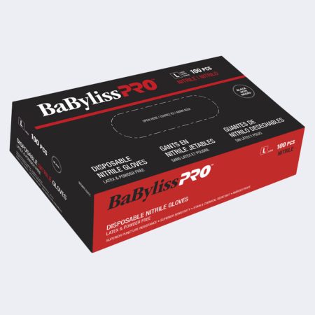 BABYLISSPRO DISPOSABLE NITRILE GLOVES (BLACK, EXTRA-LARGE)