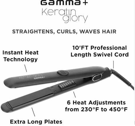 Gamma+ Keratin Glory Flat Iron - 1 inch