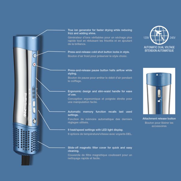 BaBylissPRO NANO TITANIUM STYLE/SWITCH IONIC MULTI-STYLER & DRYER - BNTSS-5PKC