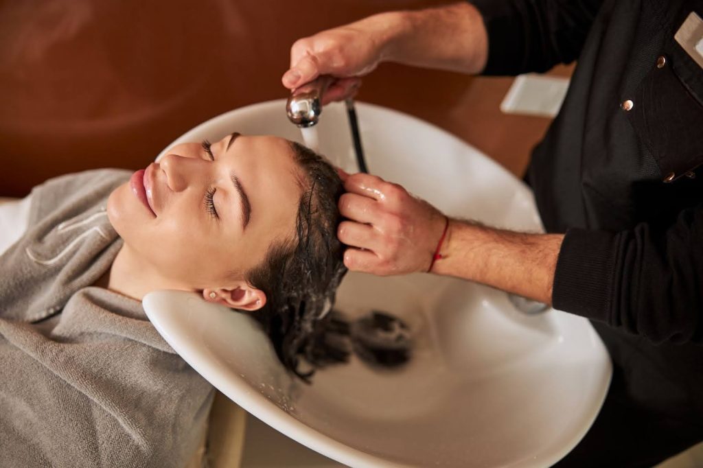Scalp treatment at a salon