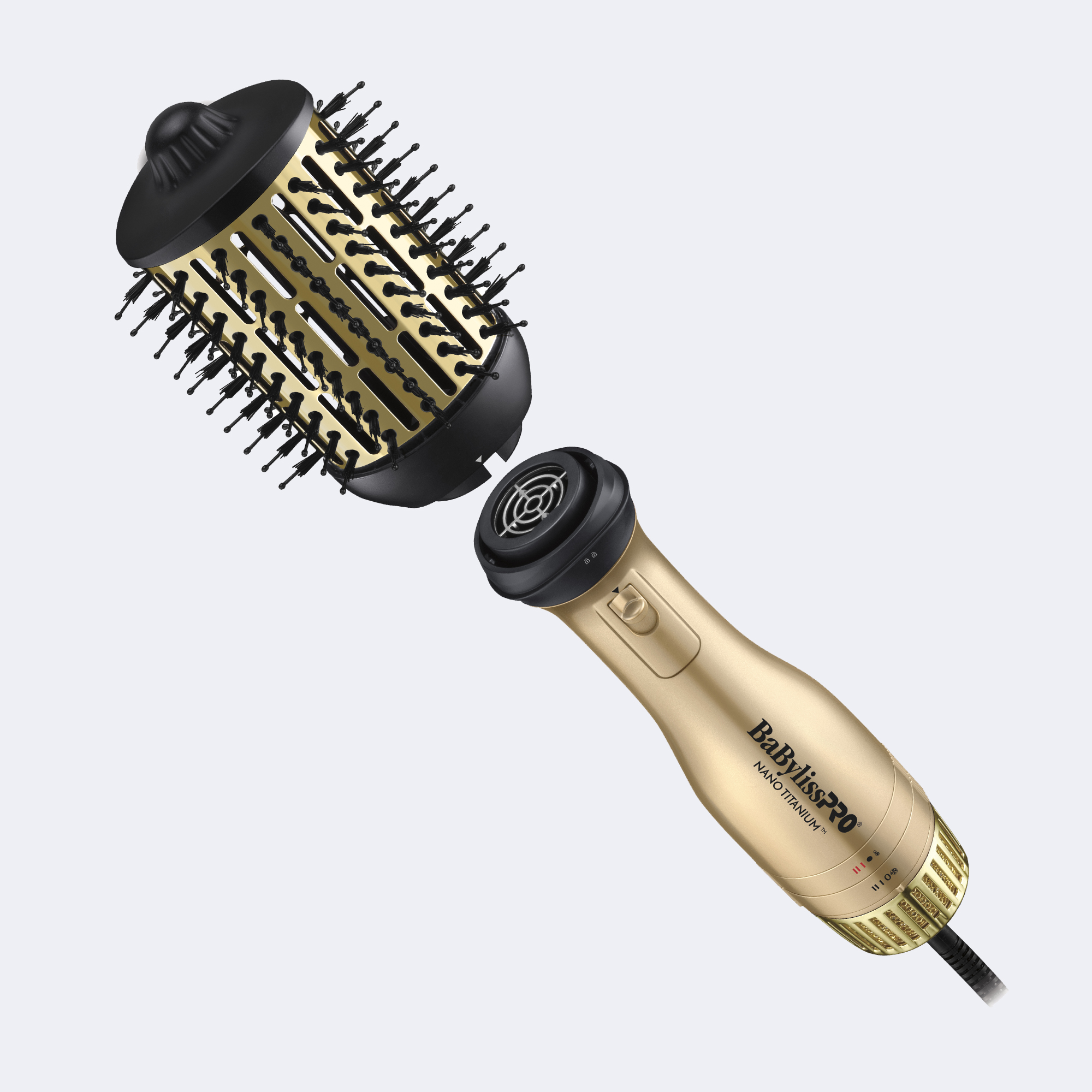 BabylissPro NANO-TITANIUM DETACHABLE 3-IN-1 HOT AIR BRUSH - METALIX - LIMITED EDITION with free clips