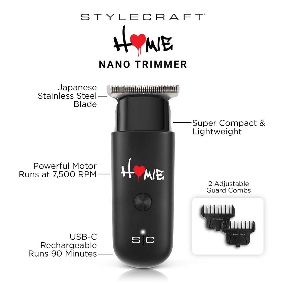 Stylecraft HOMIE - Super Compact Nano Trimmer with FREE CHARGING BASE!