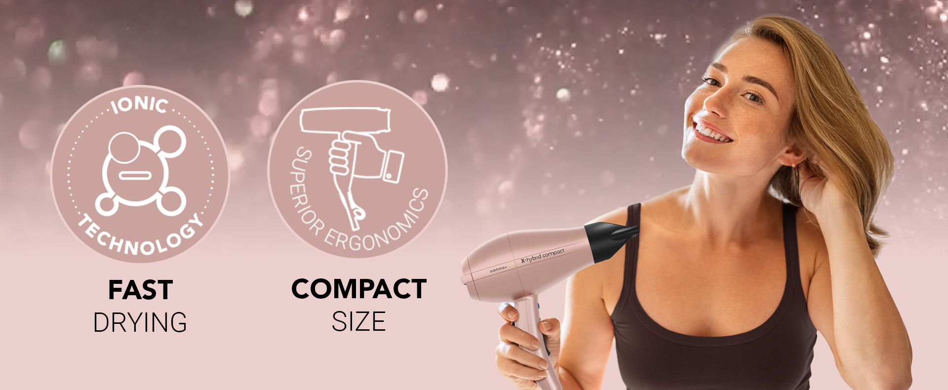 Gamma+ X-Hybrid Professional AC Motor Compact Hair Dryer